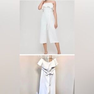 Aritzia Off-White Strapless Jumpsuit
